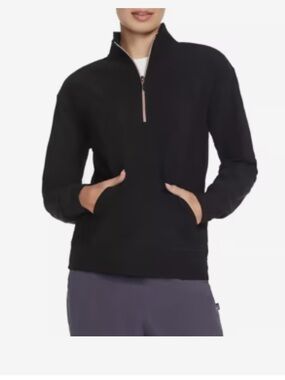 Skechers GO LUXE Rib Women's Quarter Zip Sweatshirt Black XXL